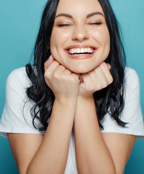 Lady smiles radiantly